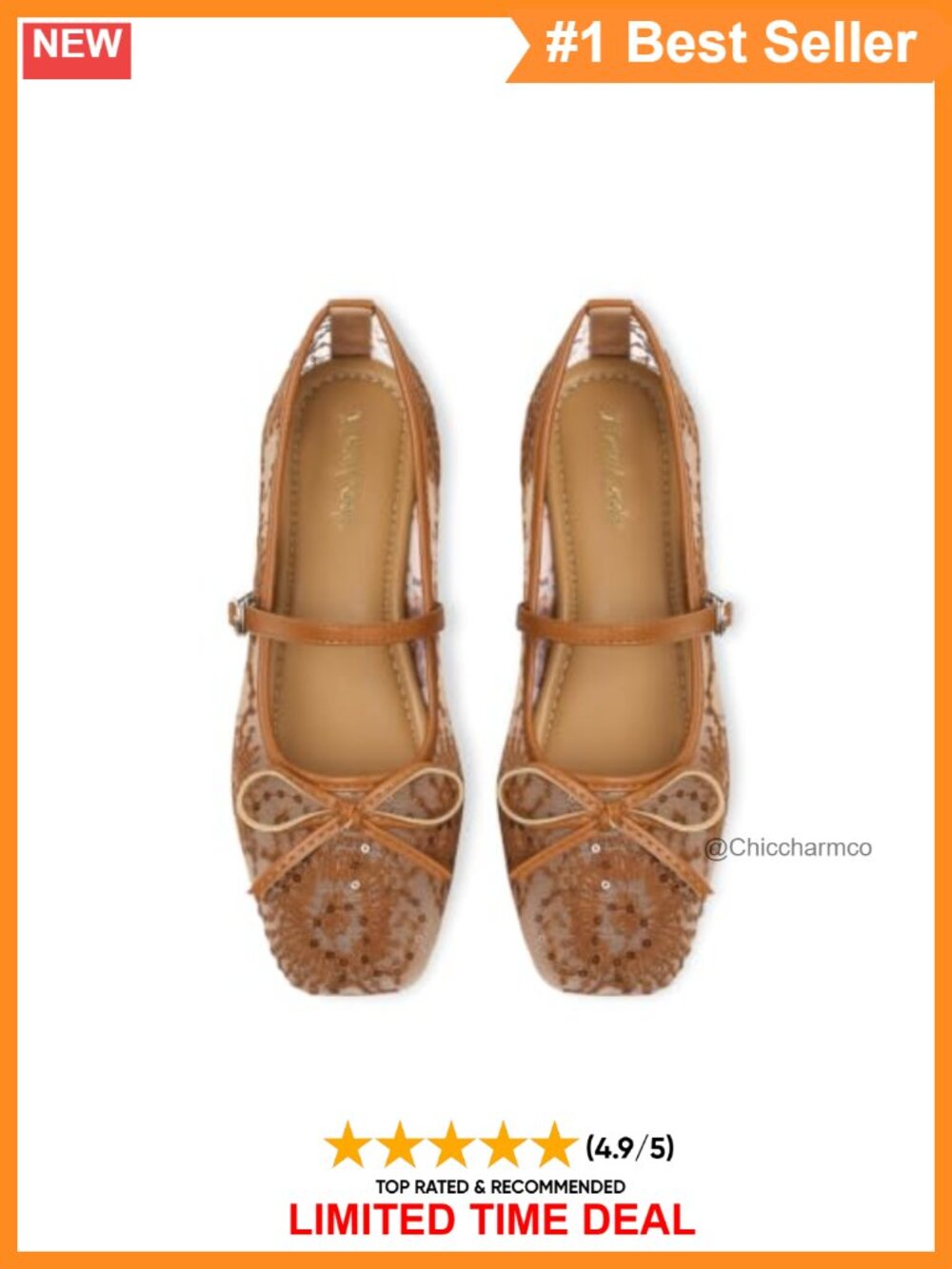 Mesh Mary Jane Ballet Flats Square Toe Buckle Slip-On Women's Comfort Shoes